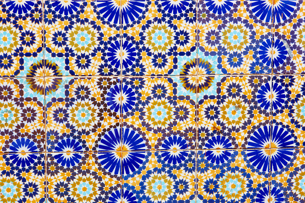 brightly colored and patterned Mediterranean tile 