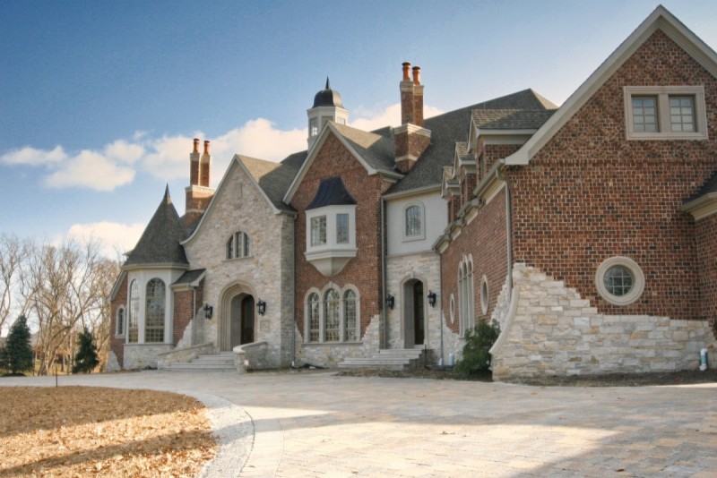 Brick and stone home architecture