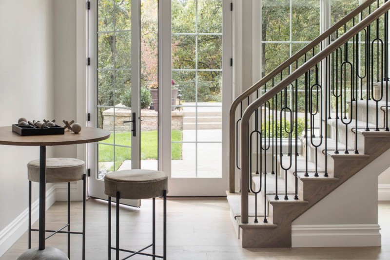 atrium stairs design to lower level