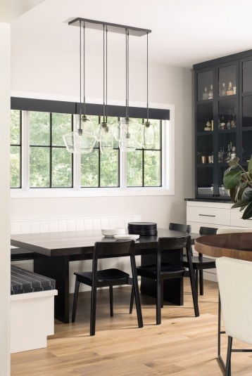 contemporary black white breakfast nook design