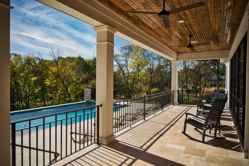 Covered veranda patio and pool deck