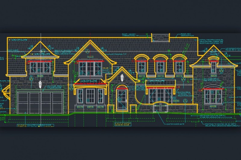 exterior architecture drawing