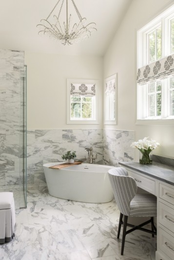 french country home primary bath design