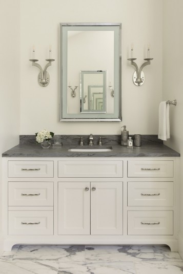 french country home primary bath vanity design