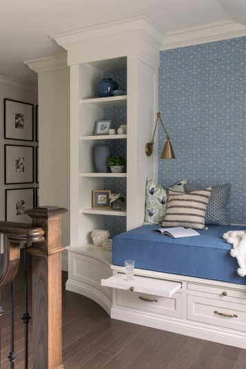 french country home reading nook design