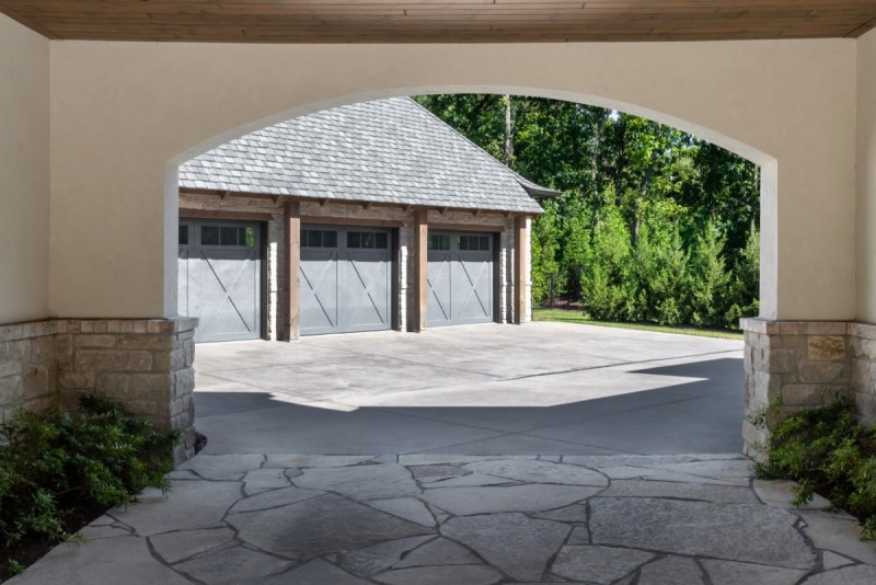 french country porte cochere design