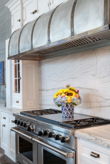 range and hood of historic home kitchen design