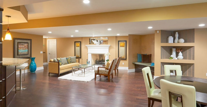 Lower level home bar interior design