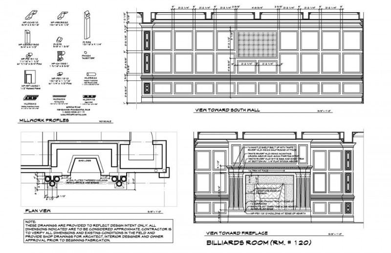 Interior elevations built ins construction documents