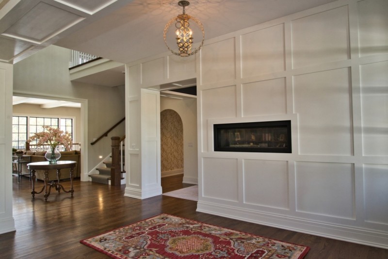 interior with custom millwork board and batten