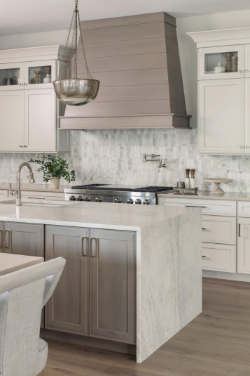 kitchen waterfall countertops