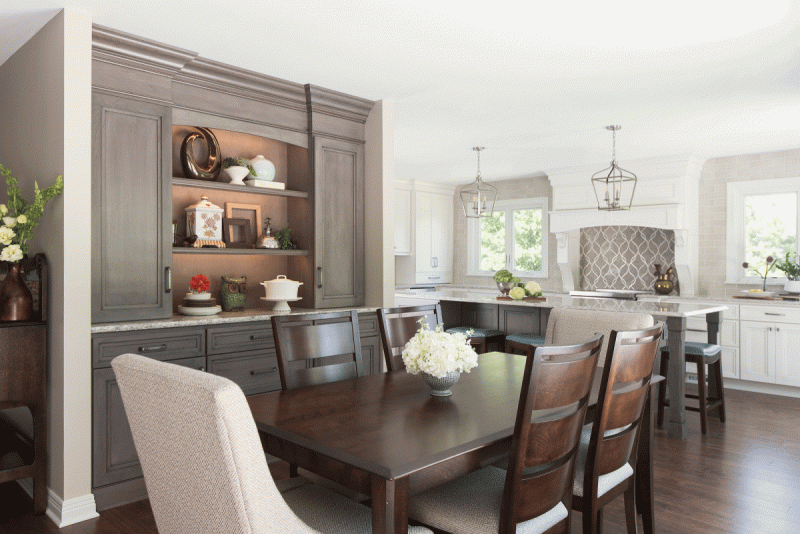 Kitchen Dining Area with Built-in Buffet Design