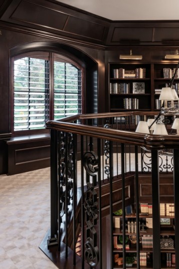 ladue home library interior design
