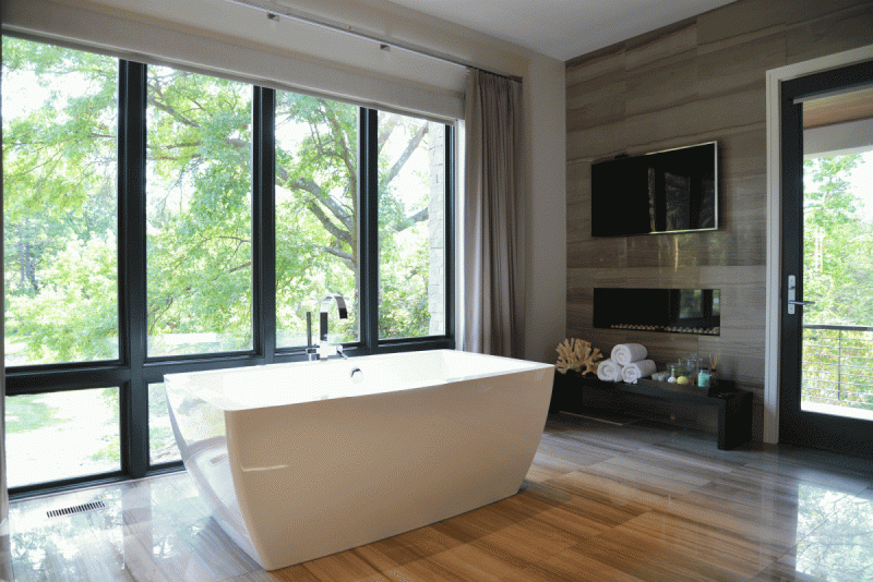 Master Bath Design with Modern Tub