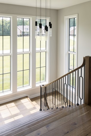 modern entry stair tower interior design