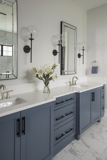 modern farmhouse master bath design