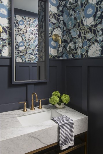 modern farmhouse powder room design