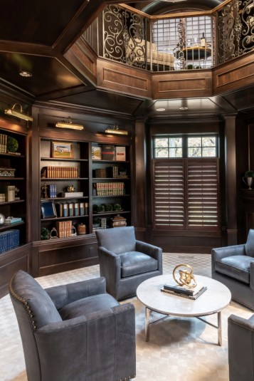multi level home library design