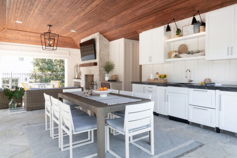 pool house outdoor kitchen design