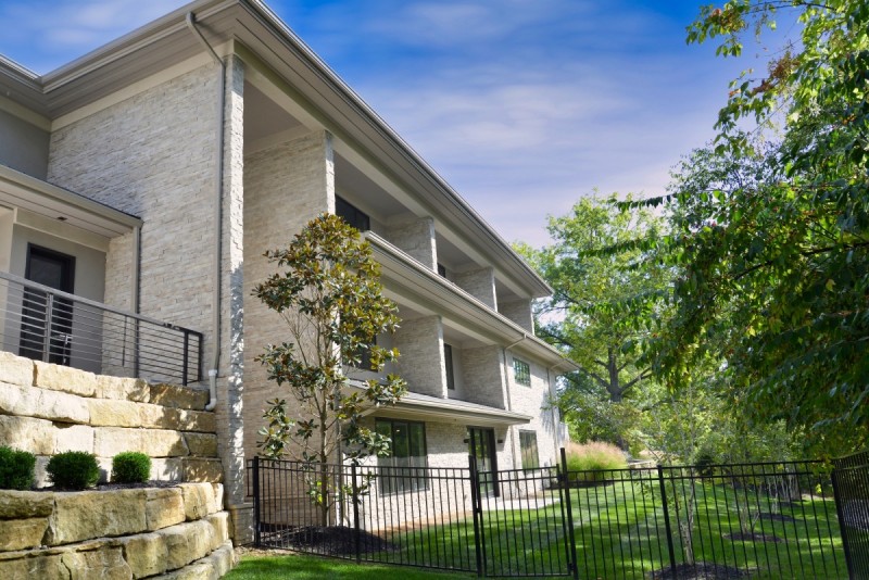 Rear exterior of modern home architecture