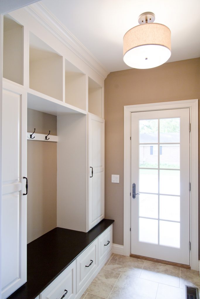 custom spec home mud room design