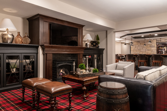 Lower level lounge interior design