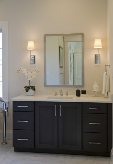 Bathroom vanity and lighting selection