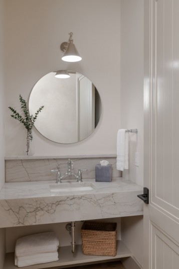 Modern farmhouse powder room design